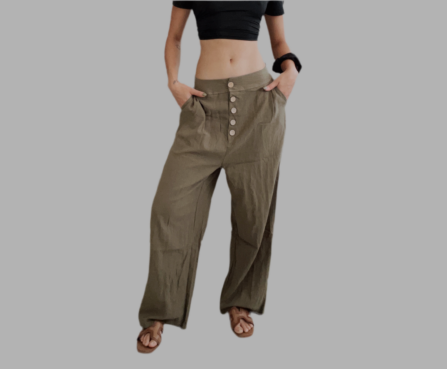 Olive essence pants